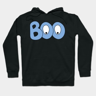 BOO text art cartoon eyes blue bubble letters Hoodie